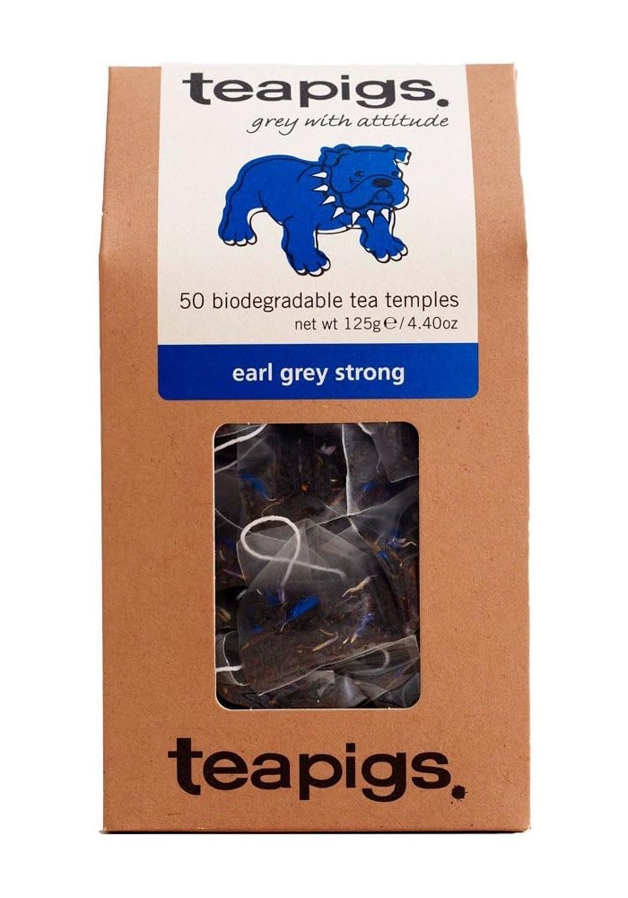 teapigs Earl Grey Strong Tea - 50 Biodegradable Tea Temples - Image 1